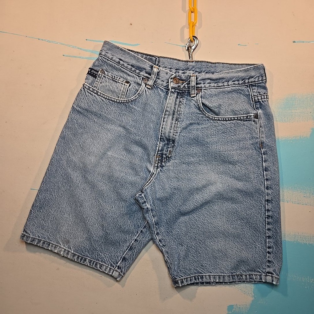 Vtg 90s Pepe Jeans London Sz 32 Denim Jean Shorts Light Wash‎ High Rise Made USA